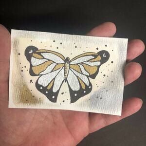 Original ACEO Miniature Watercolor Painting Butterfly illustration by H. Barrow